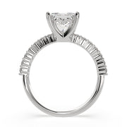 2.35 Carat VS1 D Lab Grown Diamond Side Stone Princess Ring